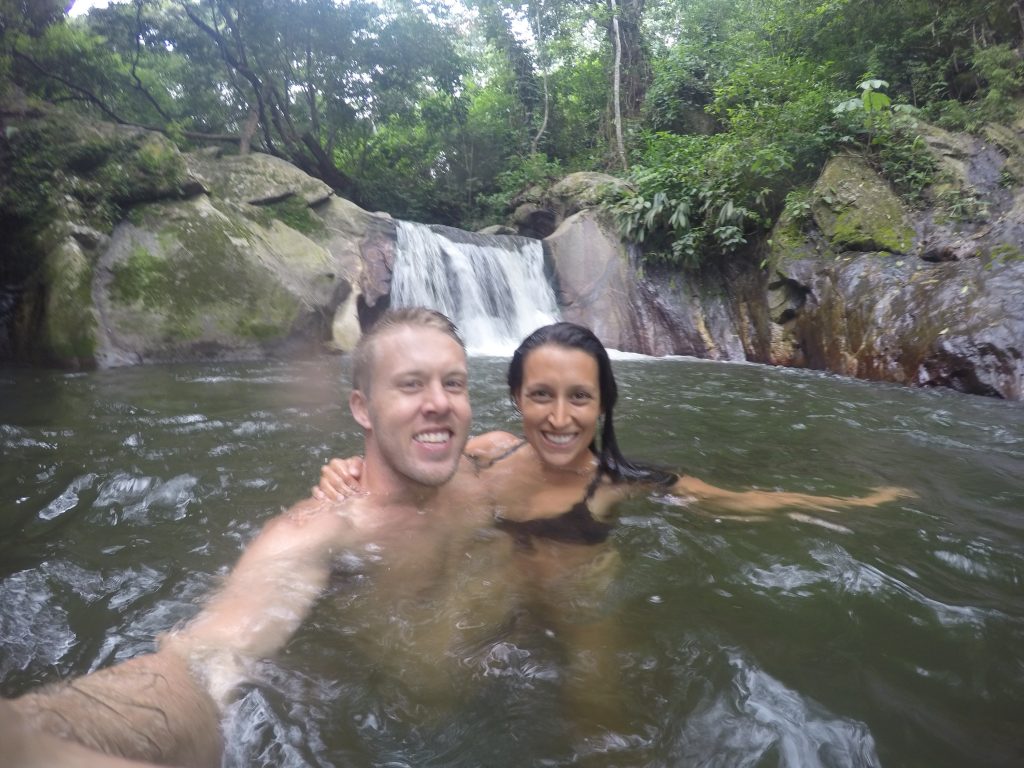 Swimming in the waterfalls outside of Minca